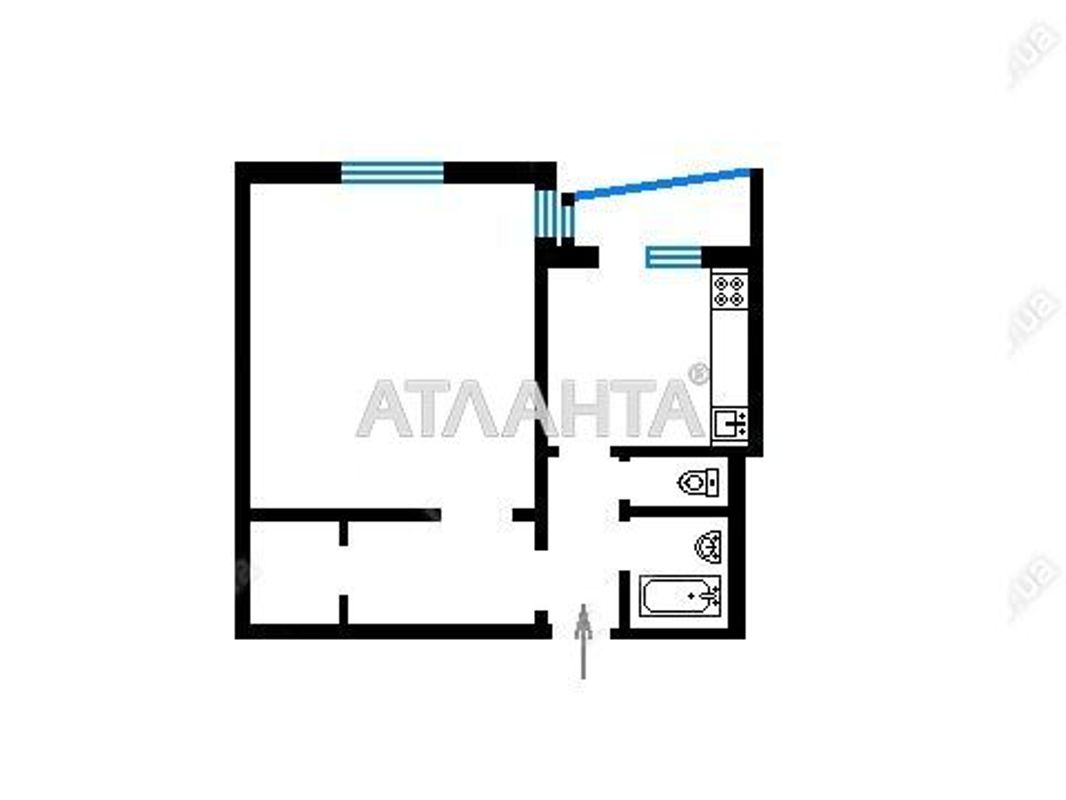 1-кімнатна квартира за адресою вул. Заболотного (площа 34 м²) - Atlanta.ua - фото 13