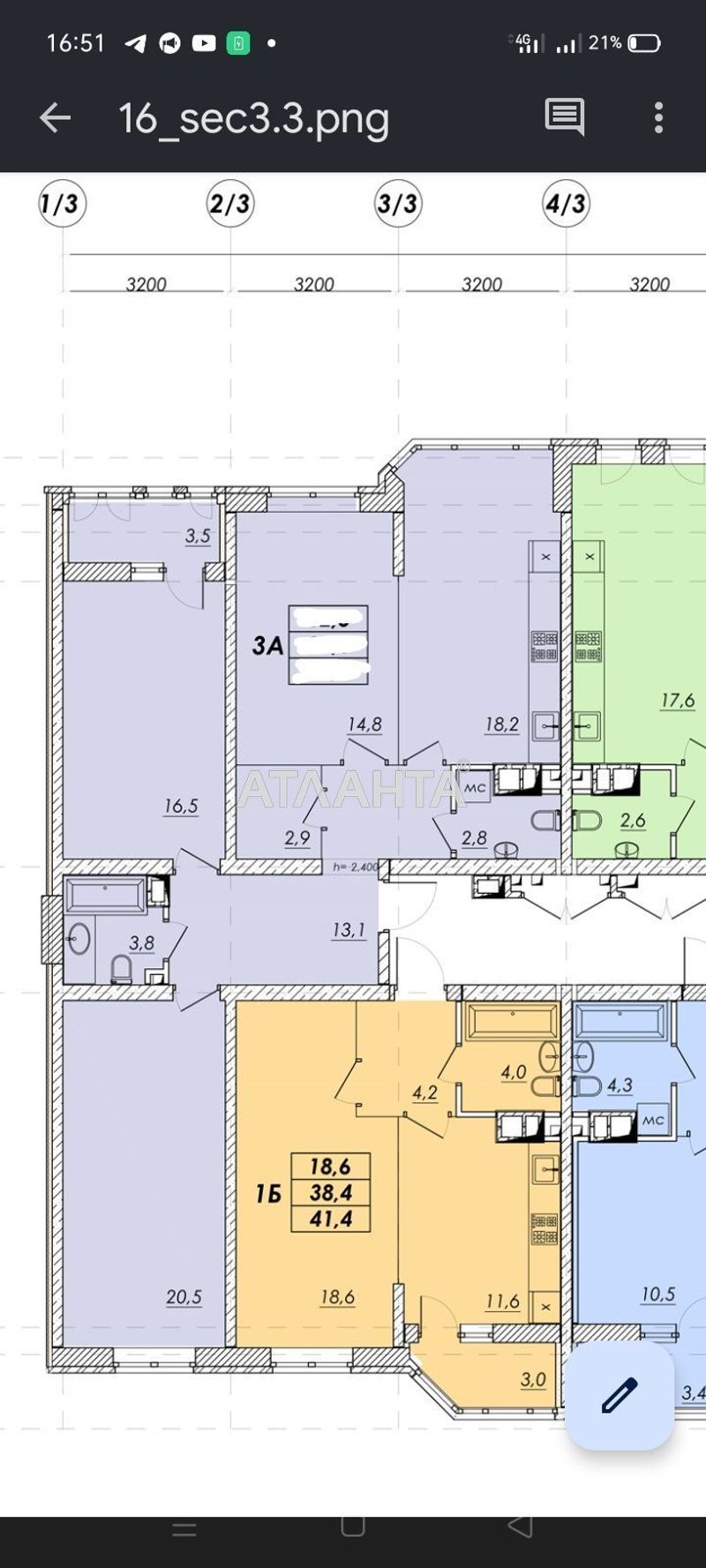 3-комнатная квартира по адресу ул. Прохоровская (площадь 84,4 м²) - Atlanta.ua - фото 6