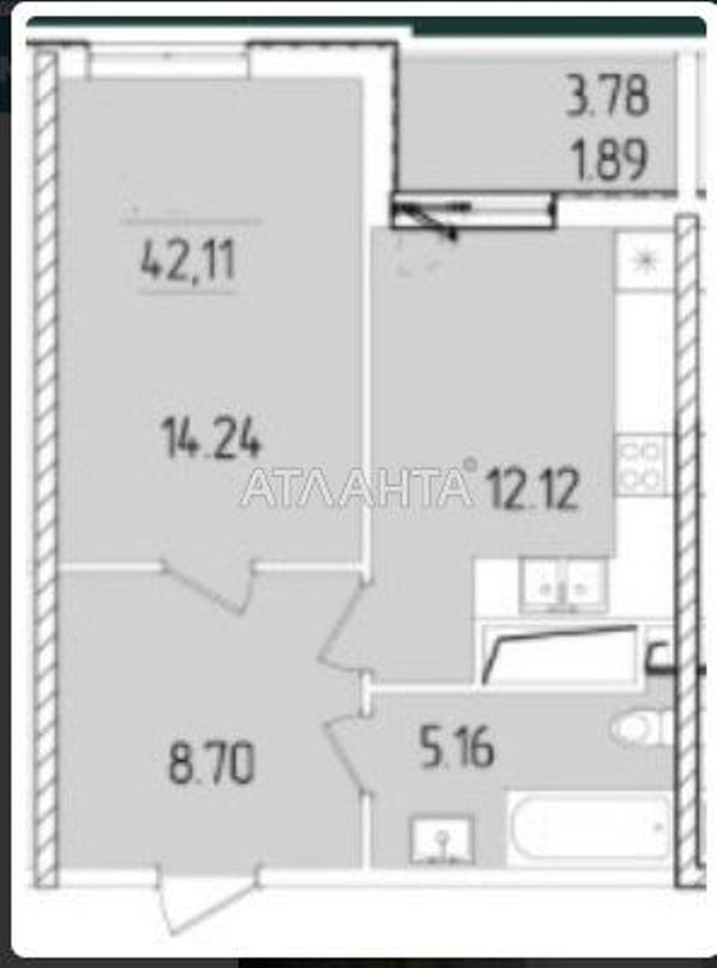 1-кімнатна квартира за адресою вул. Краснова (площа 42,2 м²) - Atlanta.ua - фото 4