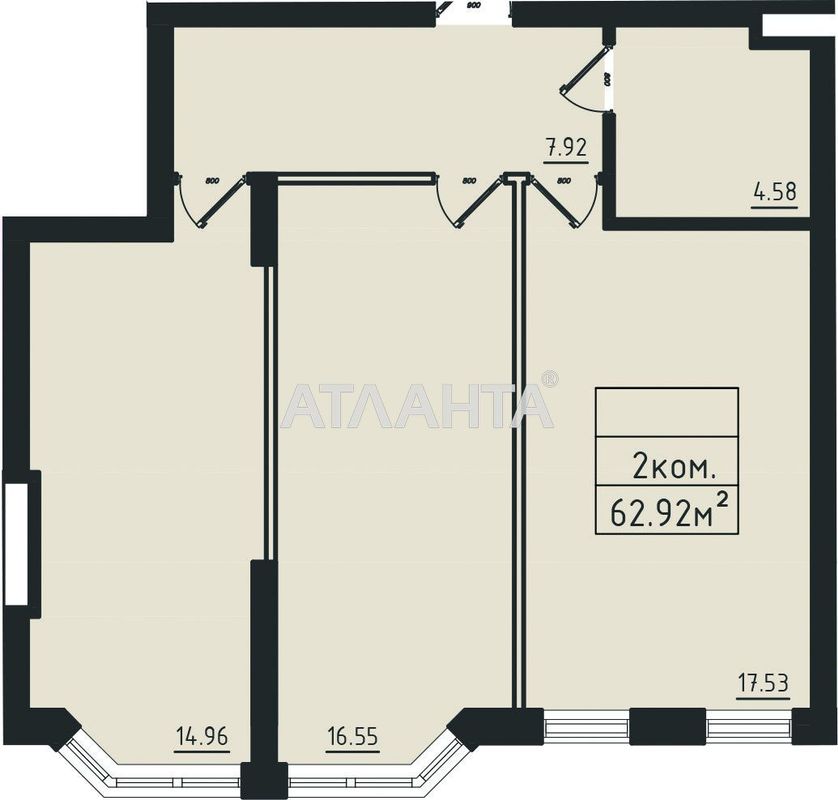 2-rooms apartment apartment by the address st. Dacha Kovalevskogo Amundsena (area 62,9 m²) - Atlanta.ua - photo 5