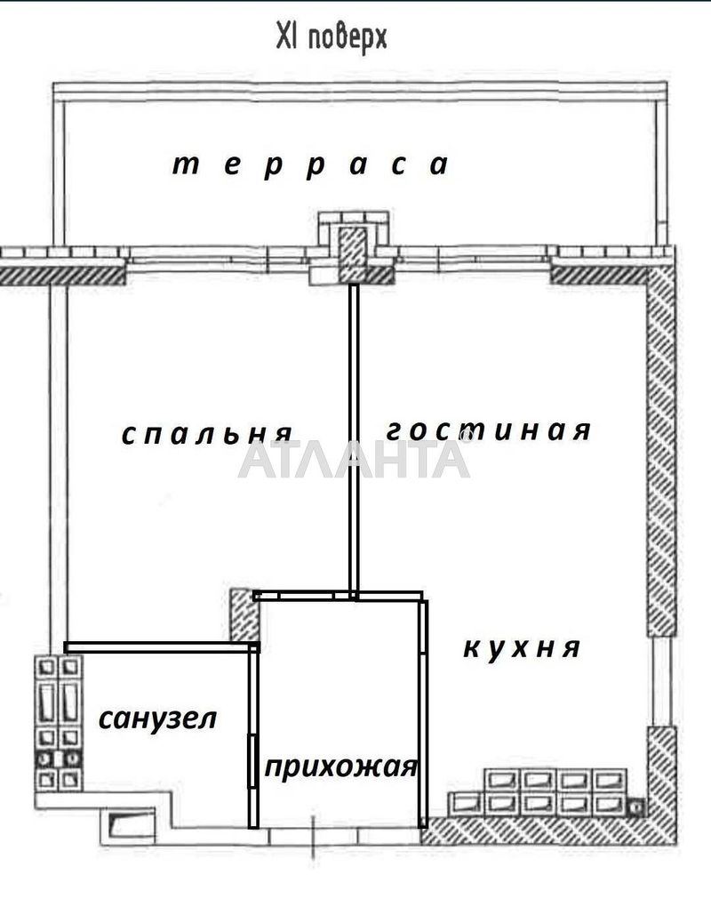 1-room apartment apartment by the address st. Fontanskaya dor Perekopskoy Divizii (area 39,2 m²) - Atlanta.ua - photo 13