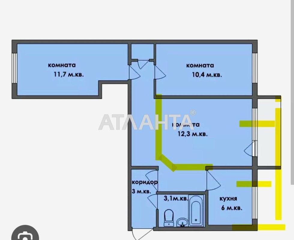 3-rooms apartment apartment by the address st. Lyustdorfskaya dor Chernomorskaya dor (area 56 m²) - Atlanta.ua - photo 5