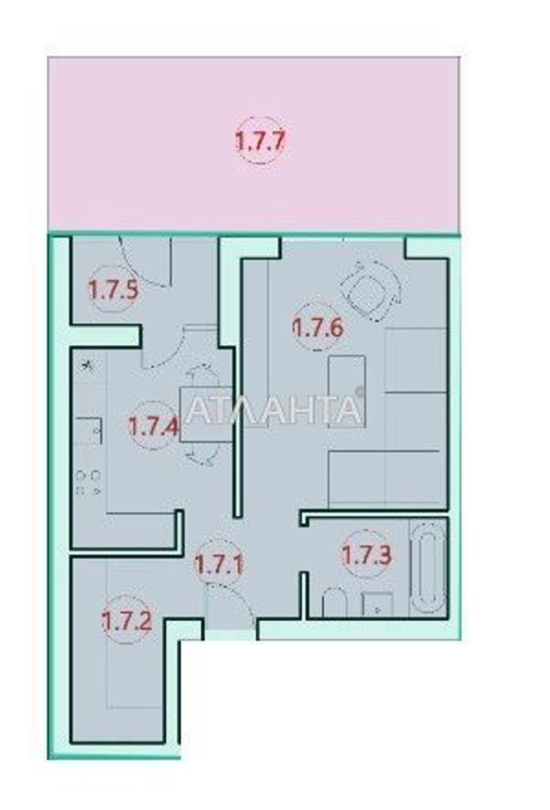 1-комнатная квартира по адресу ул. Костанди (площадь 45 м²) - Atlanta.ua - фото 9
