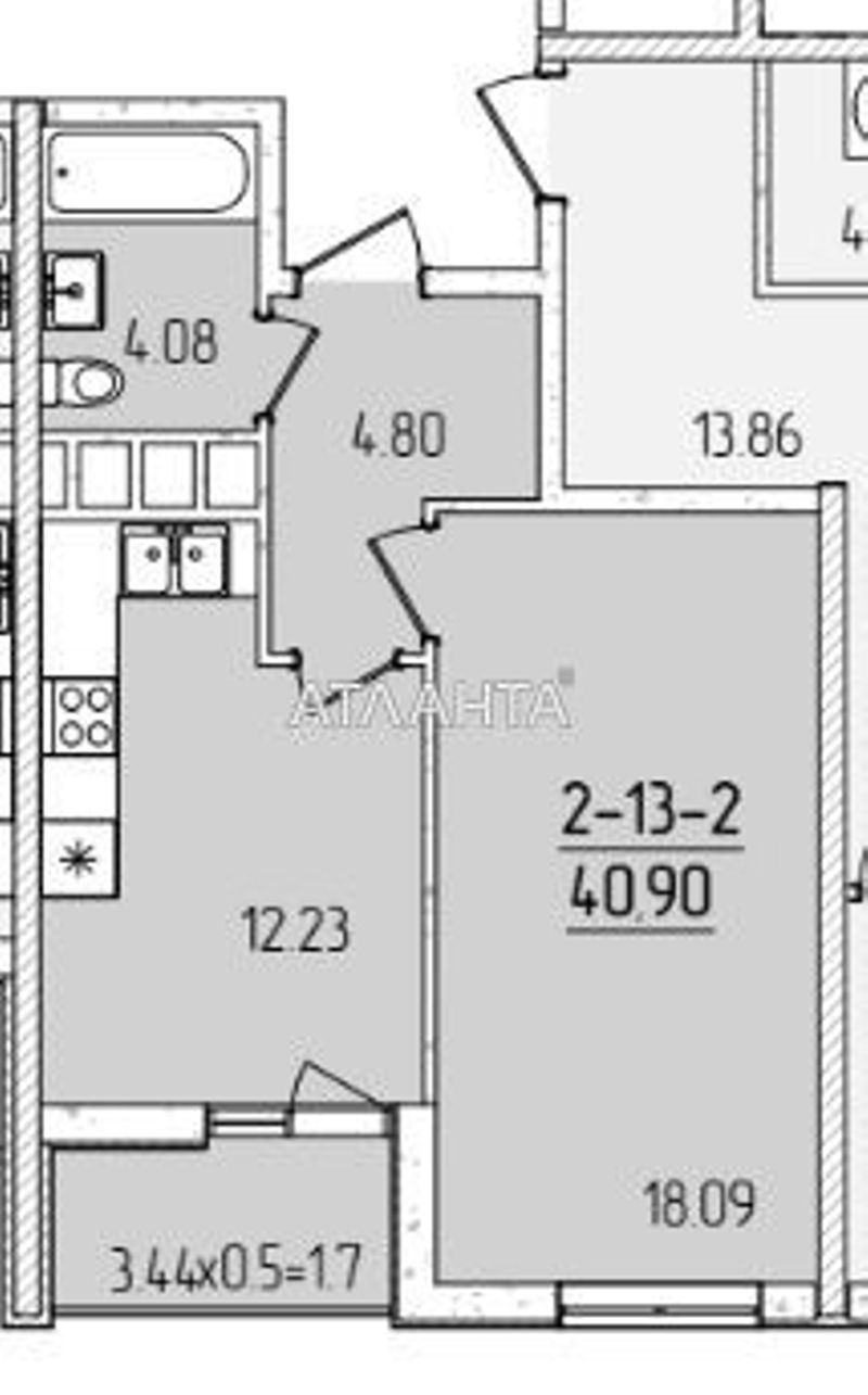 1-кімнатна квартира за адресою вул. Краснова (площа 41 м²) - Atlanta.ua - фото 3