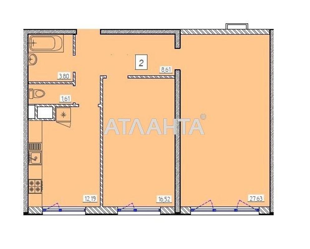 2-rooms apartment apartment by the address st. Zhemchuzhnaya (area 69,5 m²) - Atlanta.ua - photo 4