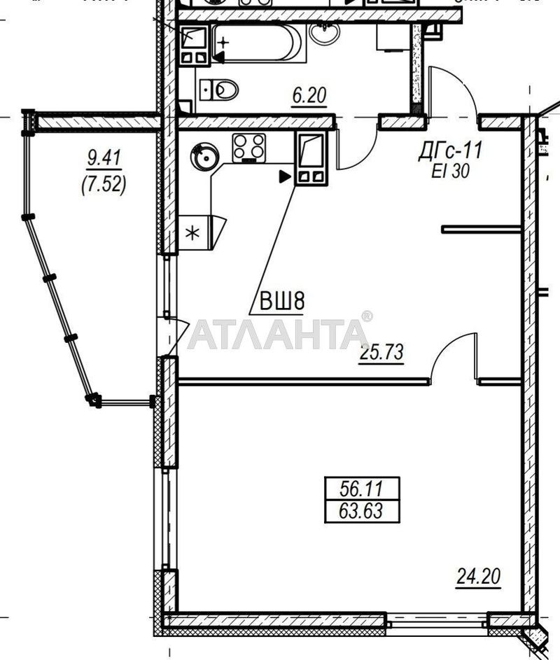 2-комнатная квартира по адресу ул. Среднефонтанская (площадь 64 м²) - Atlanta.ua - фото 3