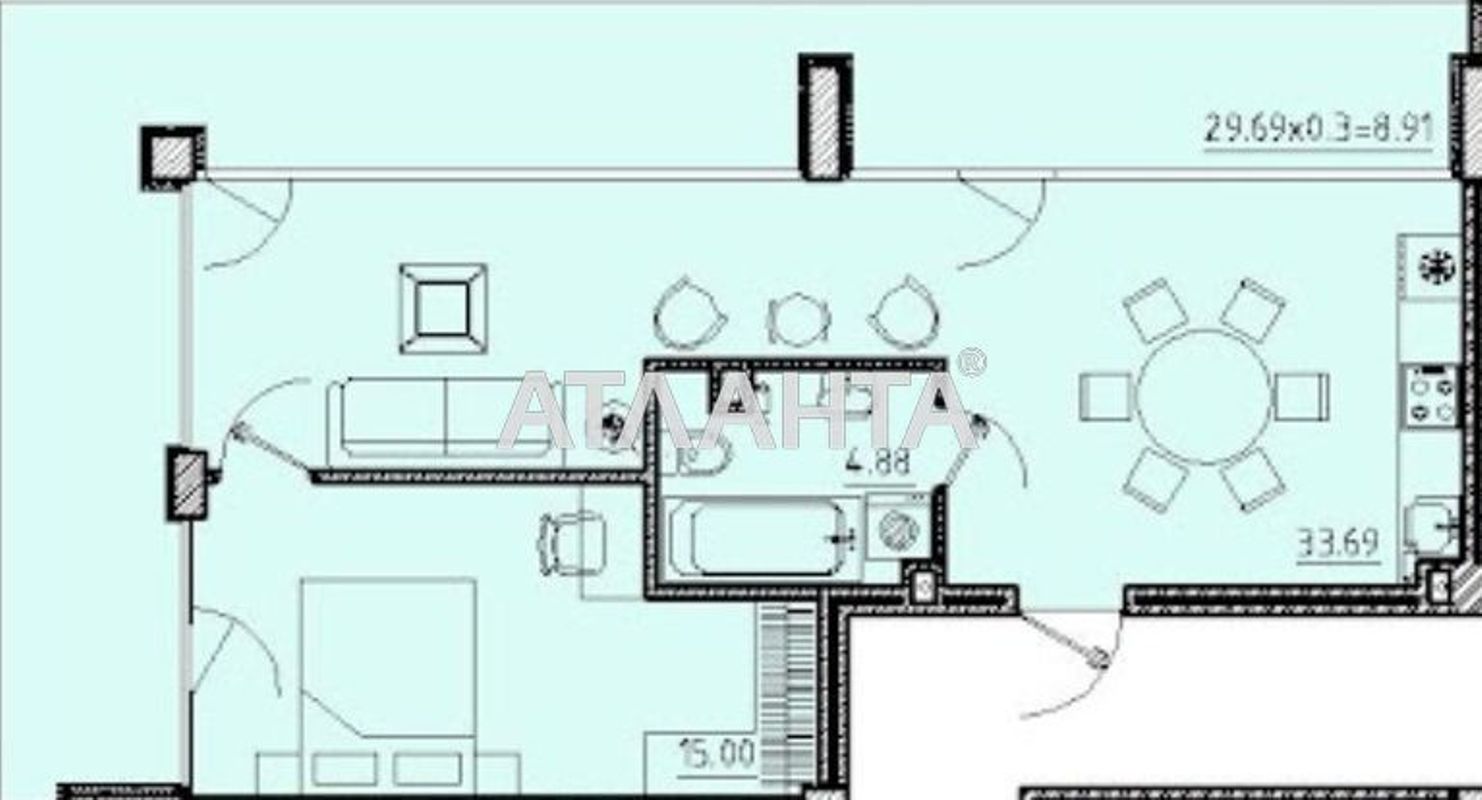 2-rooms apartment apartment by the address st. Nedelina (area 63,9 m²) - Atlanta.ua - photo 2