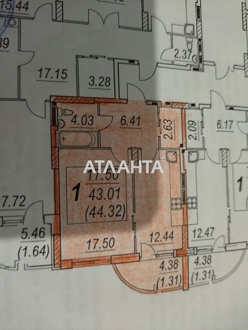 1-room apartment apartment by the address st. Malinovskogo marsh (area 44,3 m²) - Atlanta.ua - photo 3