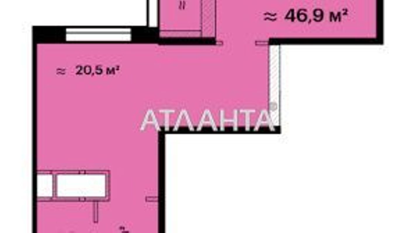 1-комнатная квартира по адресу ул. Варненская (площадь 49,2 м²) - Atlanta.ua - фото 7
