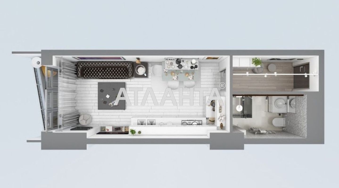 1-кімнатна квартира за адресою вул. Гагарінське плато (площа 26,1 м²) - Atlanta.ua - фото 4