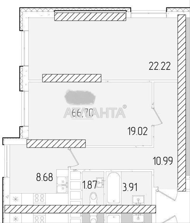 2-кімнатна квартира за адресою вул. Краснова (площа 66,7 м²) - Atlanta.ua - фото 4