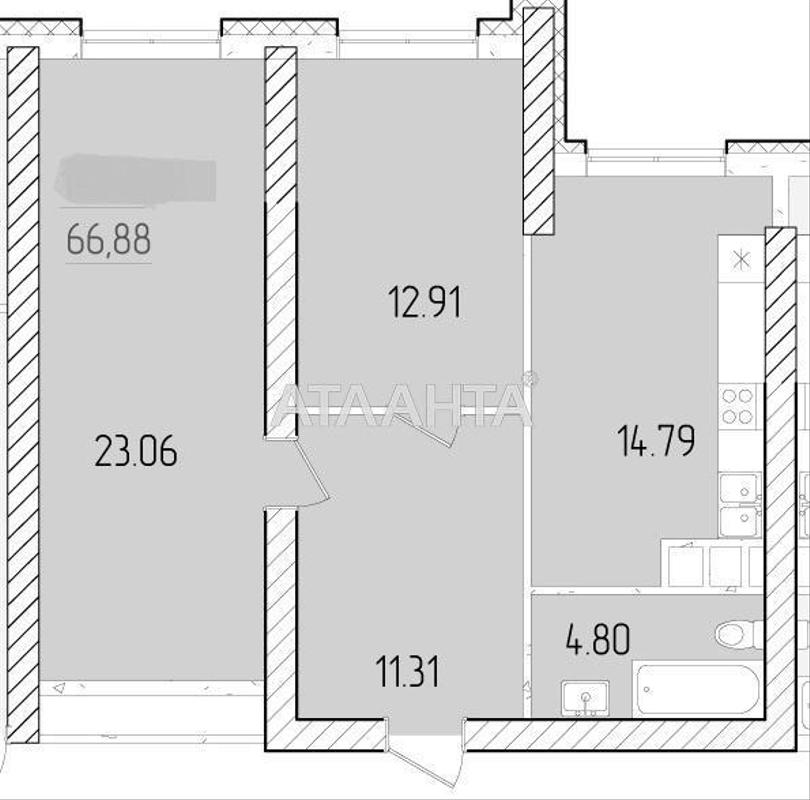 2-комнатная квартира по адресу ул. Краснова (площадь 66,9 м²) - Atlanta.ua - фото 5