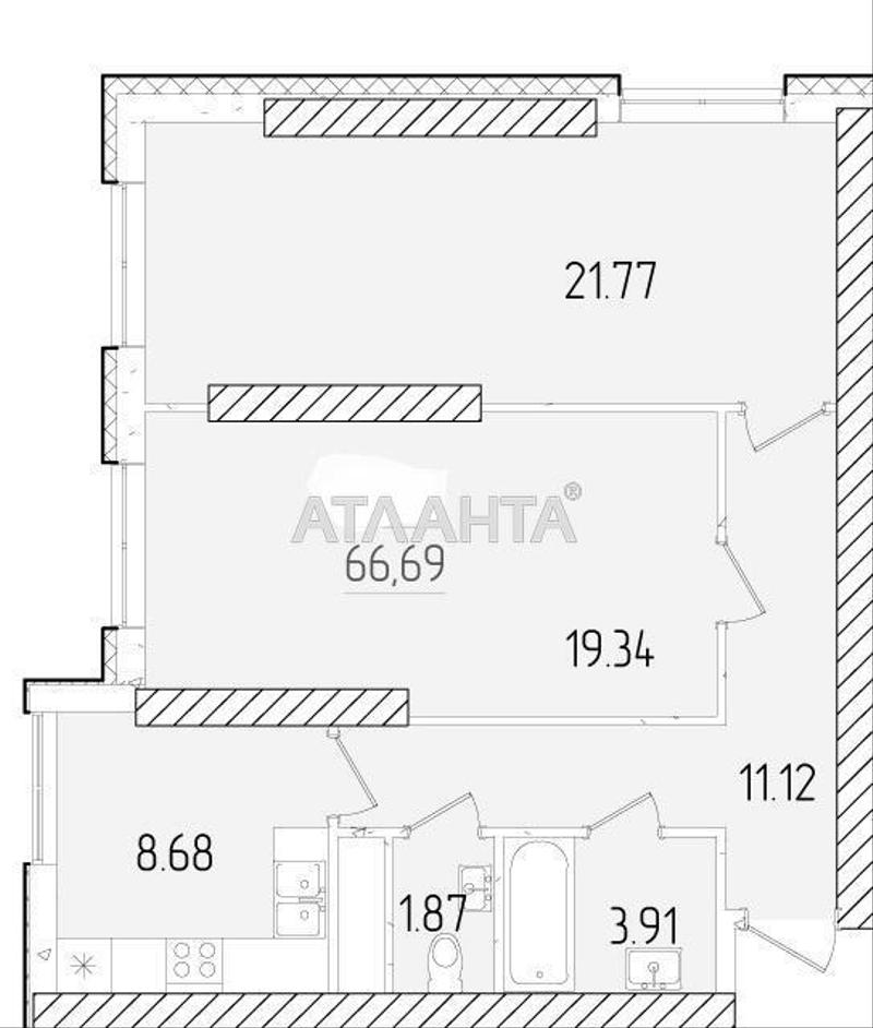 2-кімнатна квартира за адресою вул. Краснова (площа 66,7 м²) - Atlanta.ua - фото 5