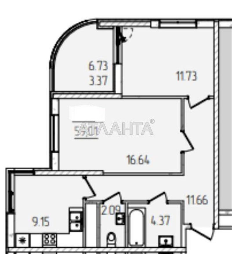 2-комнатная квартира по адресу ул. Краснова (площадь 59,0 м²) - Atlanta.ua - фото 4