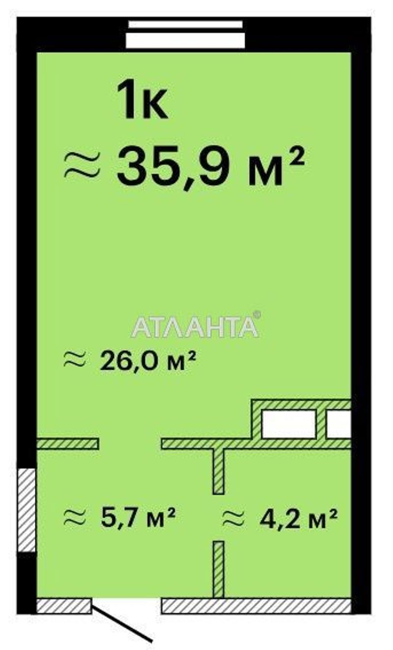 1-комнатная квартира по адресу ул. Пионерская (площадь 35,9 м²) - Atlanta.ua - фото 4