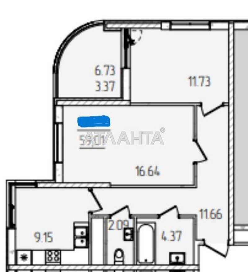 2-кімнатна квартира за адресою вул. Краснова (площа 59,0 м²) - Atlanta.ua