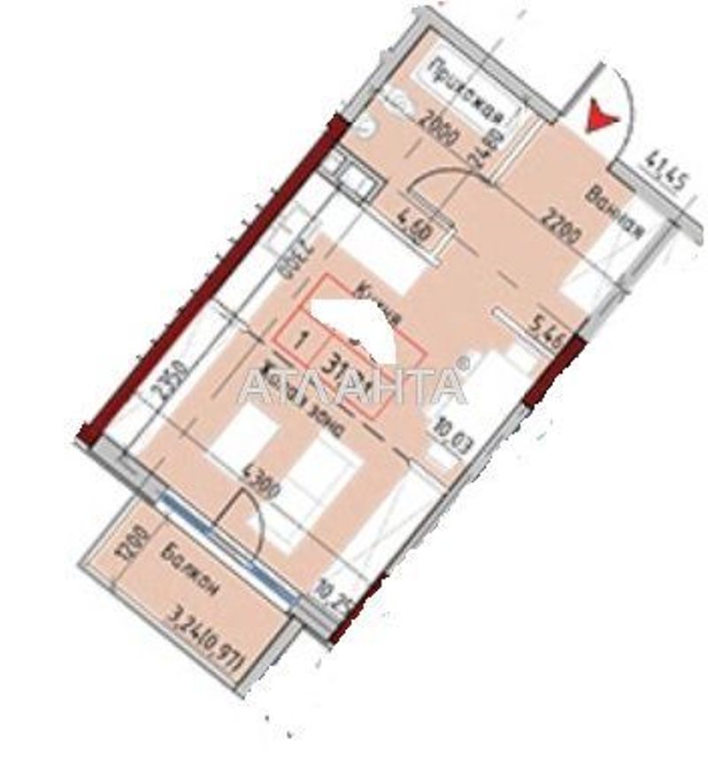 1-room apartment apartment by the address st. Mayachnyy per (area 34 m²) - Atlanta.ua - photo 12