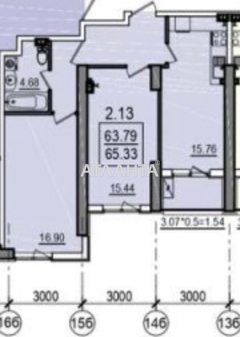 2-rooms apartment apartment by the address st. Dacha Kovalevskogo Amundsena (area 66,2 m²) - Atlanta.ua - photo 2