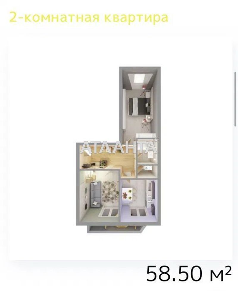 2-rooms apartment apartment by the address st. Vokzalnyy per (area 58,5 m²) - Atlanta.ua - photo 2