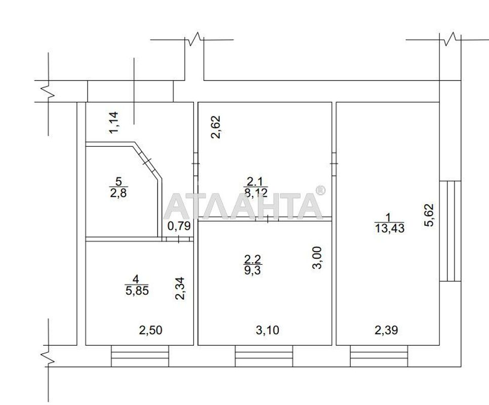 2-комнатная квартира по адресу просп. Победы (площадь 43 м²) - Atlanta.ua - фото 2