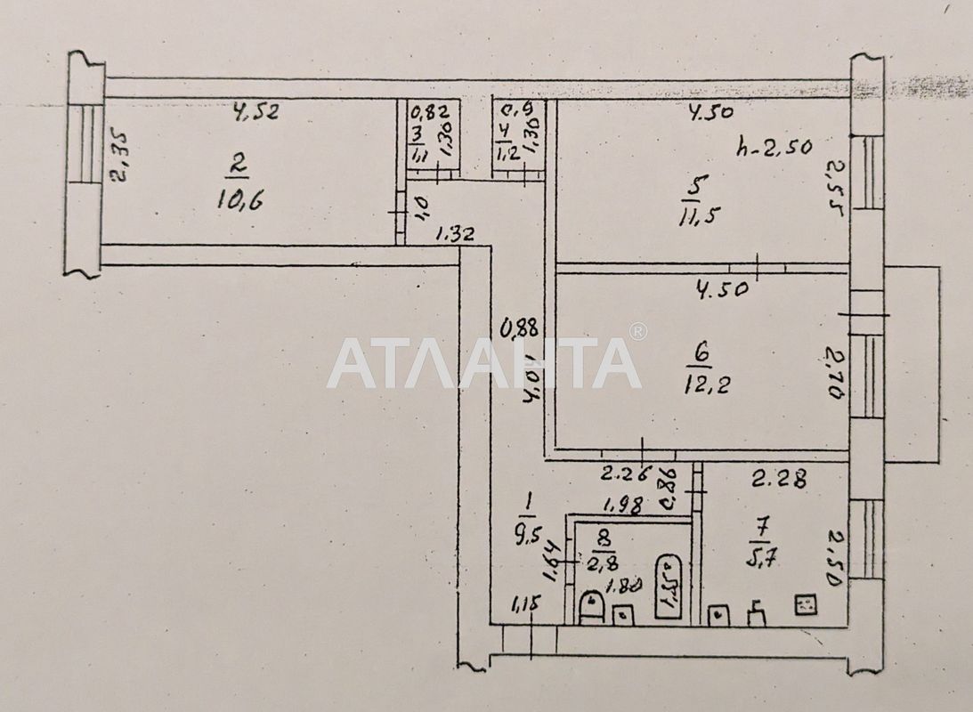 3-комнатная квартира по адресу ул. Кармена Романа (площадь 55,3 м²) - Atlanta.ua - фото 10