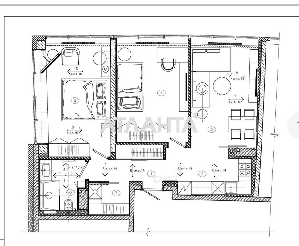 2-rooms apartment apartment by the address st. Druzhby narodov (area 73 m²) - Atlanta.ua - photo 3
