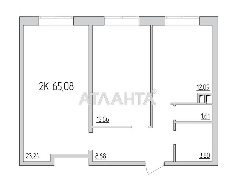 2-rooms apartment apartment by the address st. Zhemchuzhnaya (area 69,5 m²) - Atlanta.ua - photo 2