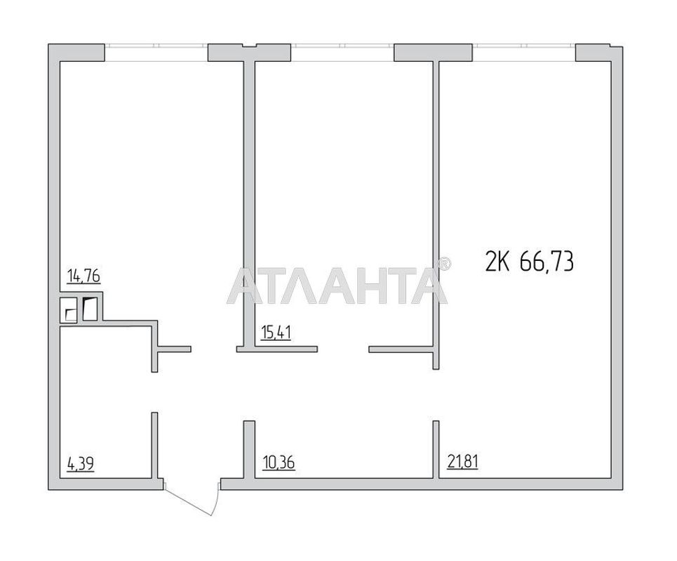 2-rooms apartment apartment by the address st. Zhemchuzhnaya (area 65,3 m²) - Atlanta.ua - photo 6