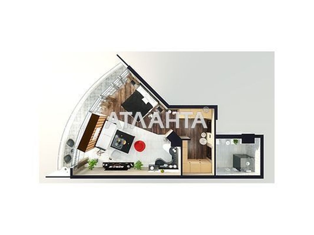 1-room apartment apartment by the address st. Gagarinskoe plato (area 35 m²) - Atlanta.ua - photo 2