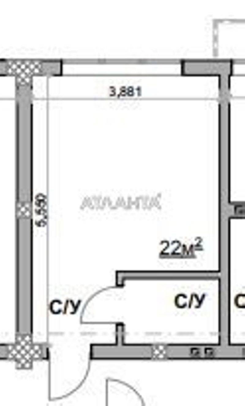 1-кімнатна квартира за адресою вул. Дмитра Луценка (площа 22 м²) - Atlanta.ua - фото 2