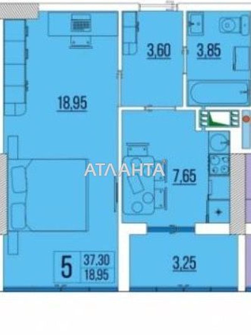 1-room apartment apartment by the address st. Bugaevskaya Instrumentalnaya (area 38 m²) - Atlanta.ua - photo 5