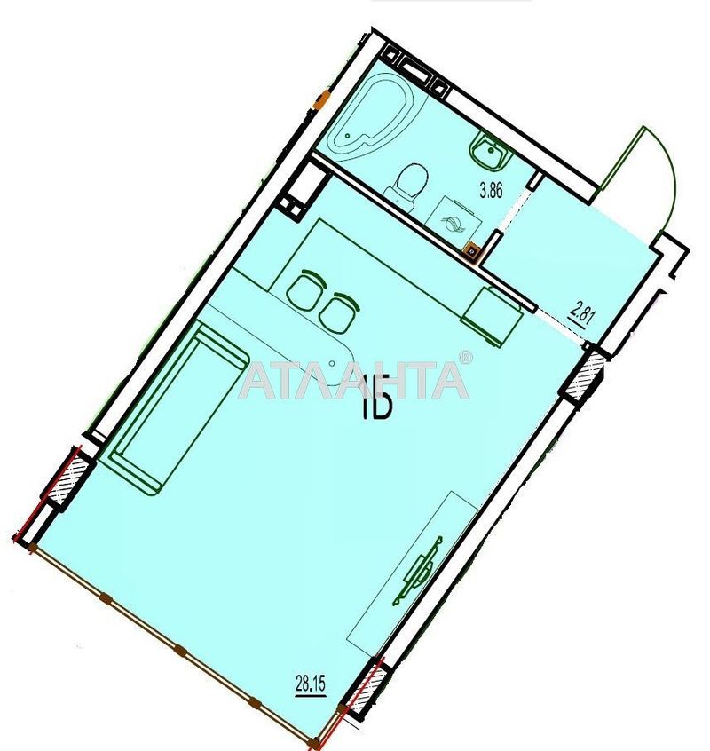 1-кімнатна квартира за адресою Фонтанська дор. (площа 35 м²) - Atlanta.ua - фото 4