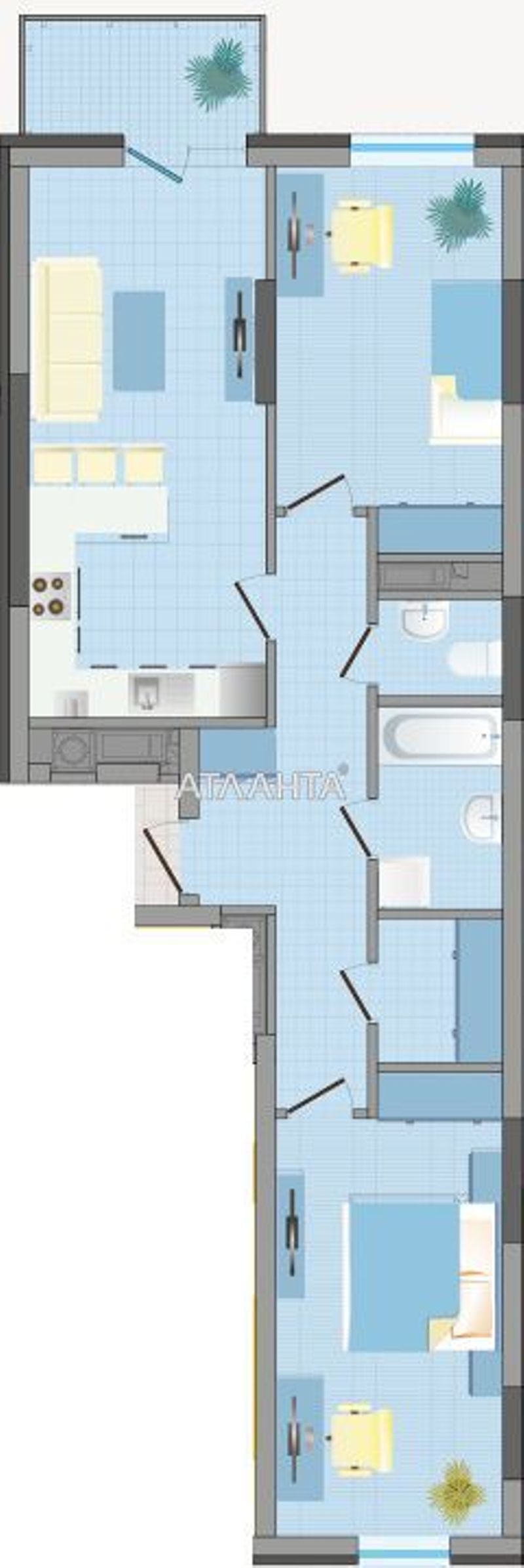 2-комнатная квартира по адресу Княгини Ольги ул. (площадь 80 м²) - Atlanta.ua - фото 8