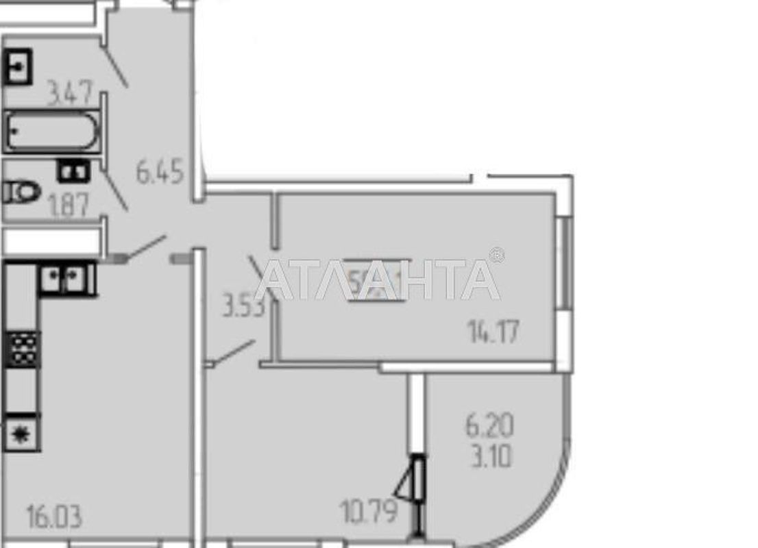 1-комнатная квартира по адресу ул. Краснова (площадь 59,4 м²) - Atlanta.ua