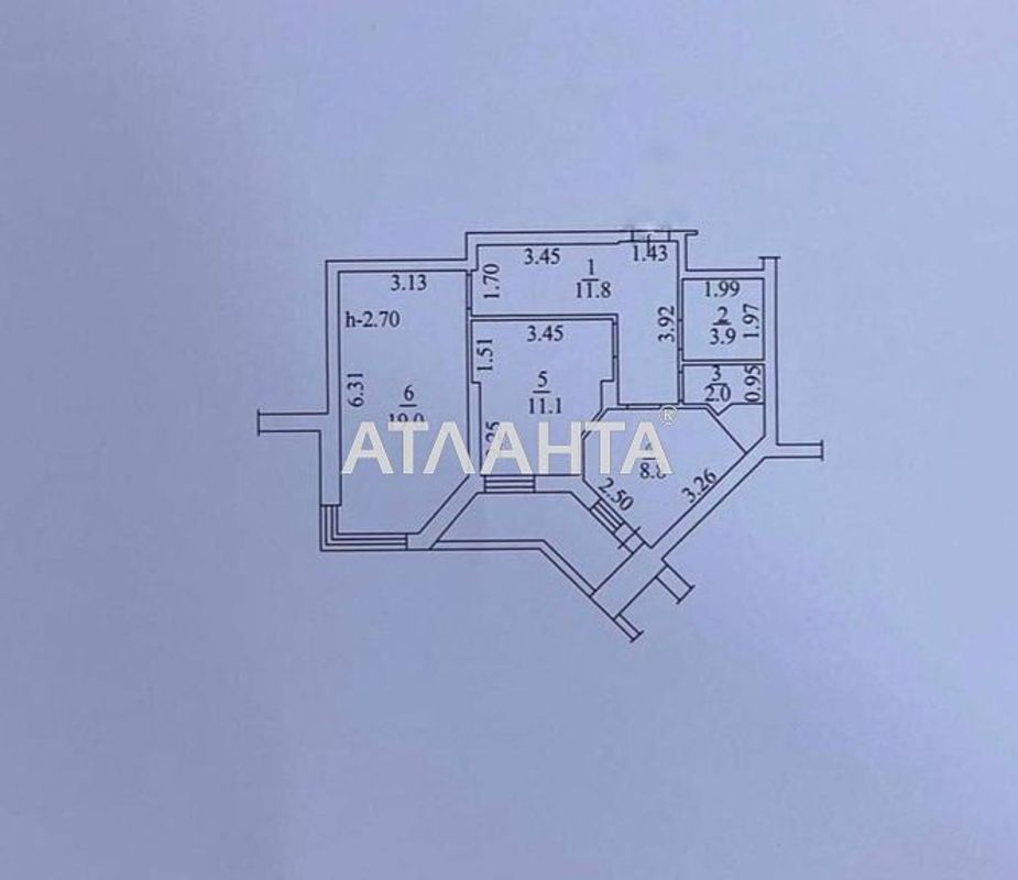 2-комнатная квартира по адресу Овидиопольская дор. (площадь 56,6 м²) - Atlanta.ua - фото 8