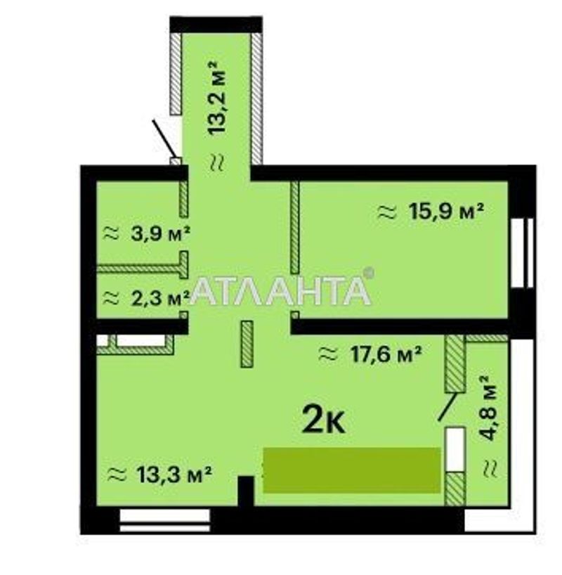 2-rooms apartment apartment by the address st. Zhabotinskogo Proletarskaya (area 70 m²) - Atlanta.ua - photo 5
