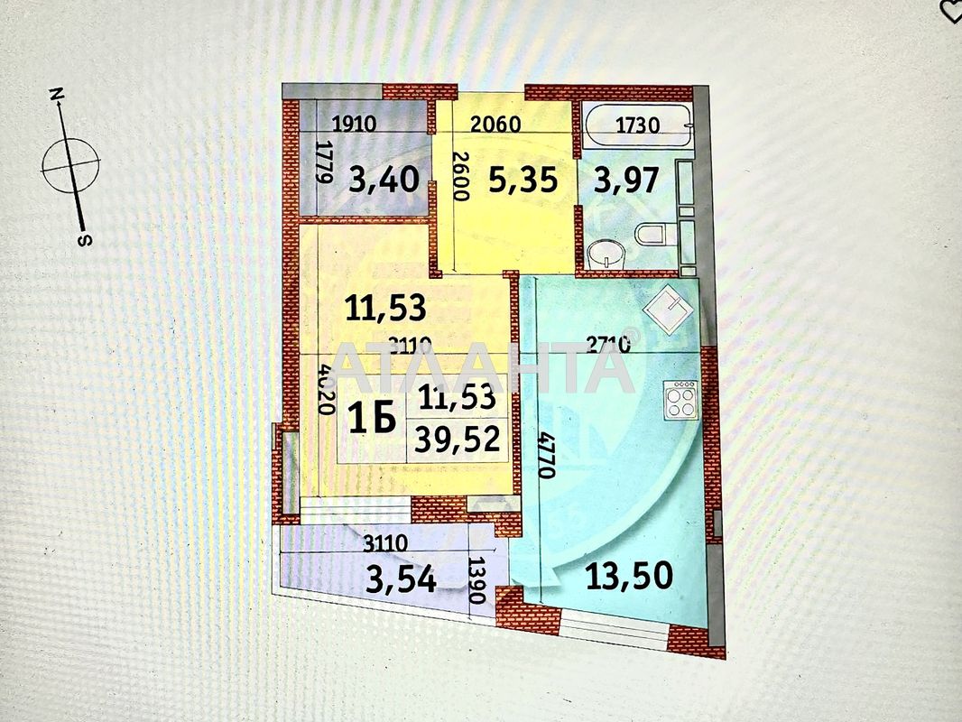 1-room apartment apartment by the address st. Redchenskaya (area 39,6 m²) - Atlanta.ua - photo 2