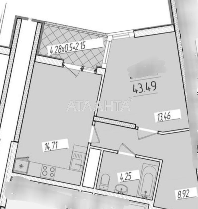 1-комнатная квартира по адресу ул. Краснова (площадь 43,5 м²) - Atlanta.ua - фото 3