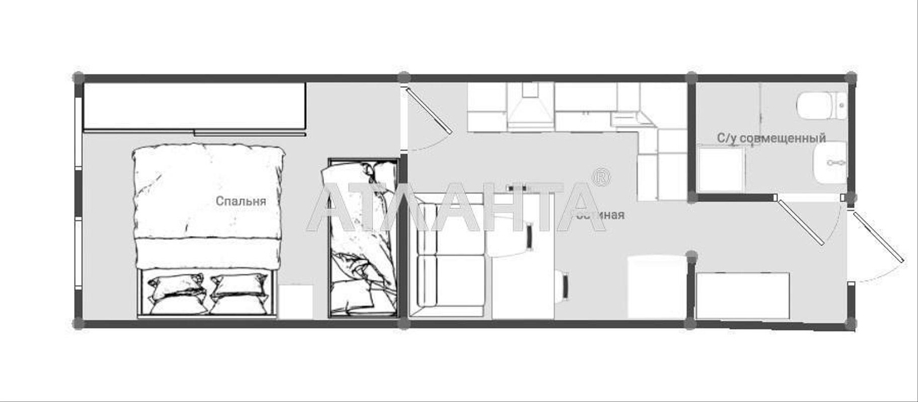 1-кімнатна квартира за адресою вул. Боровського Миколи (площа 30 м²) - Atlanta.ua - фото 6