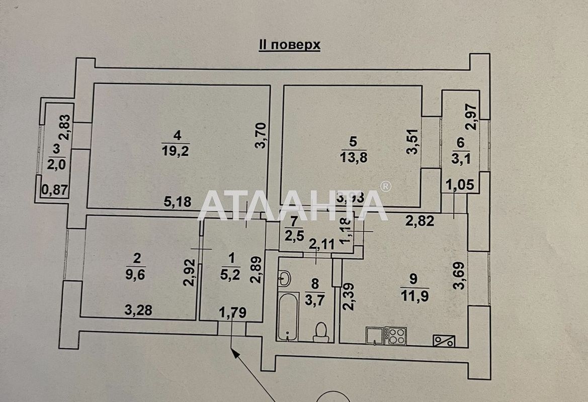 3-кімнатна квартира за адресою вул. Шахтарська (площа 71 м²) - Atlanta.ua - фото 15