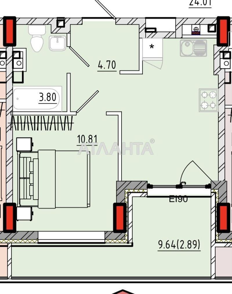 1-room apartment apartment by the address st. Fontanskaya dor Perekopskoy Divizii (area 41 m²) - Atlanta.ua - photo 4