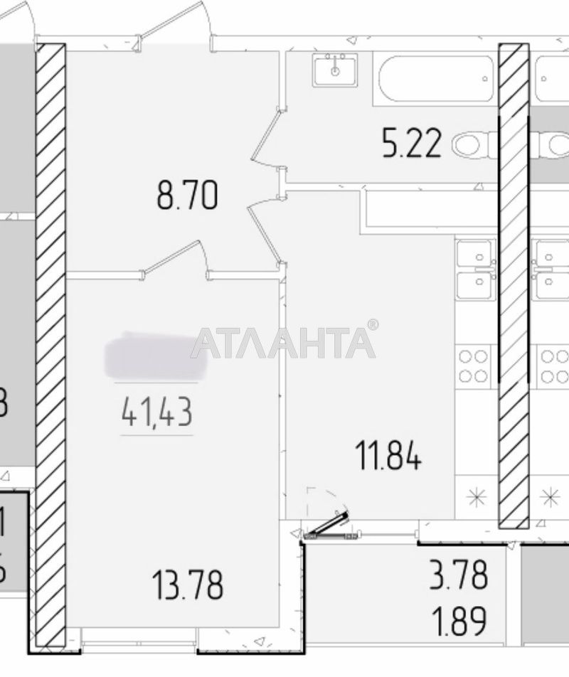 1-комнатная квартира по адресу ул. Краснова (площадь 41,4 м²) - Atlanta.ua - фото 5