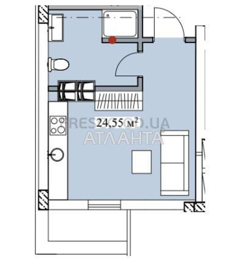 1-room apartment apartment by the address st. Vannyy per (area 24,6 m²) - Atlanta.ua - photo 7