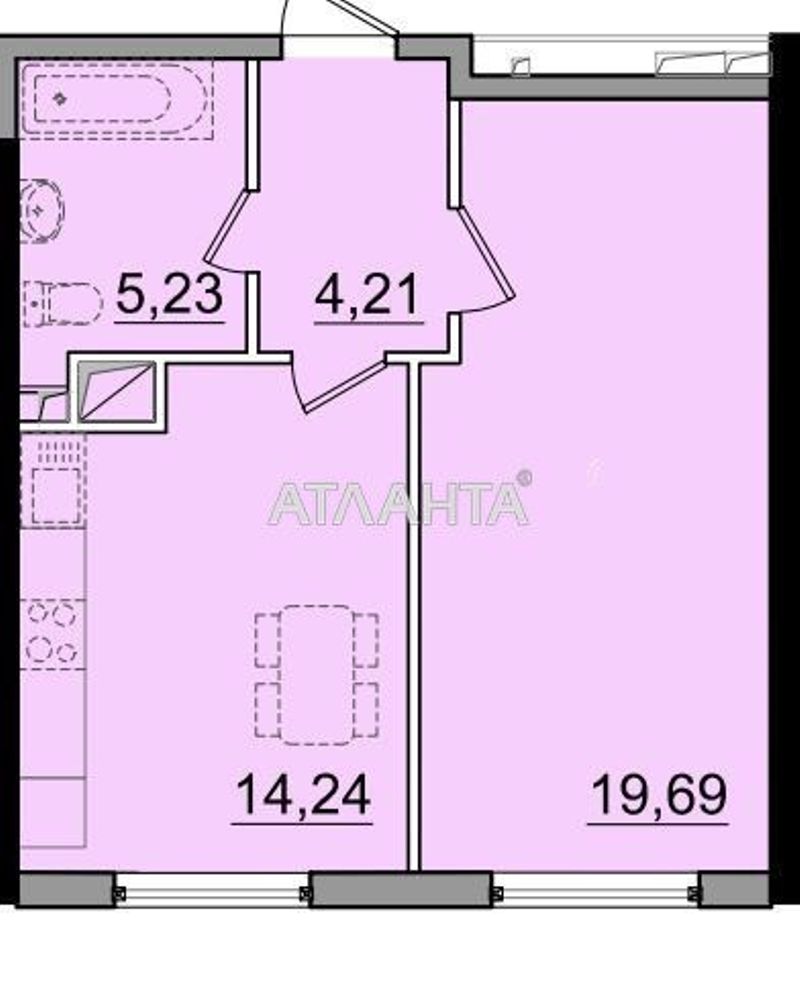 1-комнатная квартира по адресу ул. Сахарова (площадь 43 м²) - Atlanta.ua - фото 4
