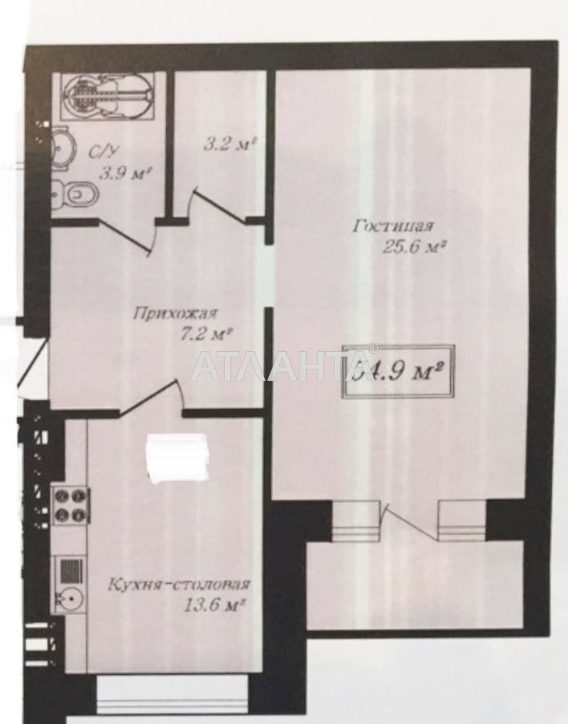 1-room apartment apartment by the address st. Frantsuzskiy bul Proletarskiy bul (area 56,1 m²) - Atlanta.ua - photo 3