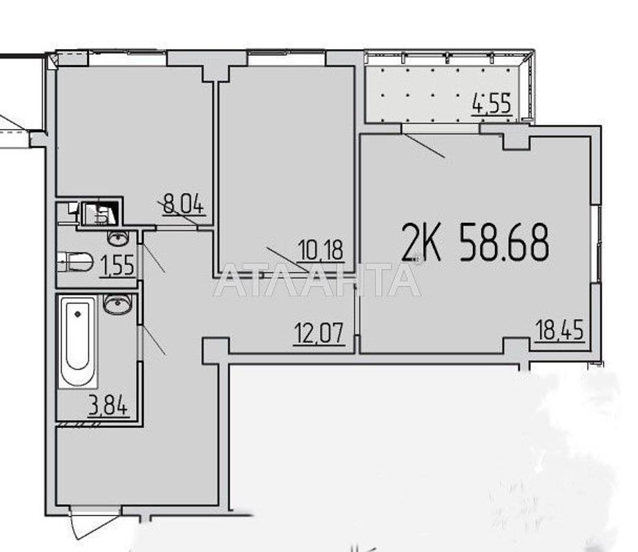 2-кімнатна квартира за адресою вул. Перлинна (площа 58,7 м²) - Atlanta.ua - фото 9