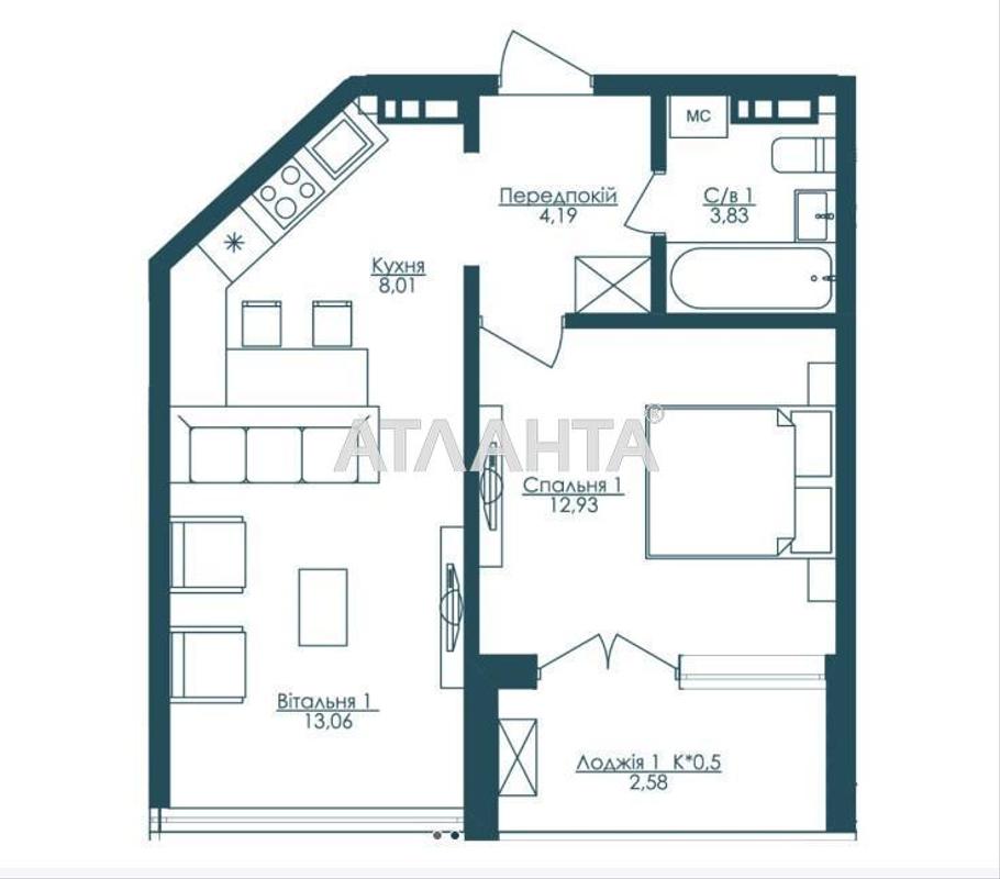1-room apartment apartment by the address st. Frantsuzskiy bul Proletarskiy bul (area 45 m²) - Atlanta.ua - photo 19