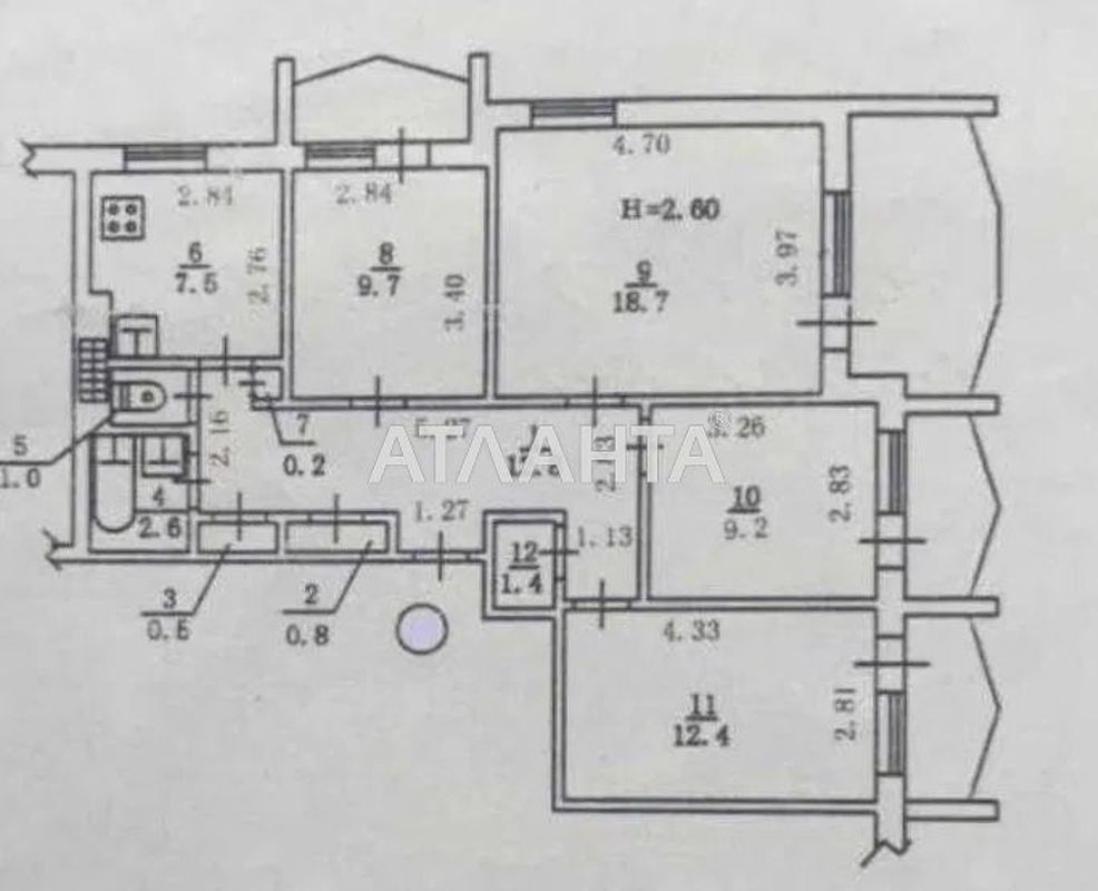 Многокомнатная квартира по адресу Глушко ак. Пр. (площадь 84,7 м²) - Atlanta.ua - фото 13