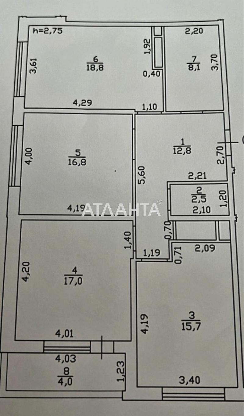 3-комнатная квартира по адресу ул. Варненская (площадь 96,6 м²) - Atlanta.ua - фото 9