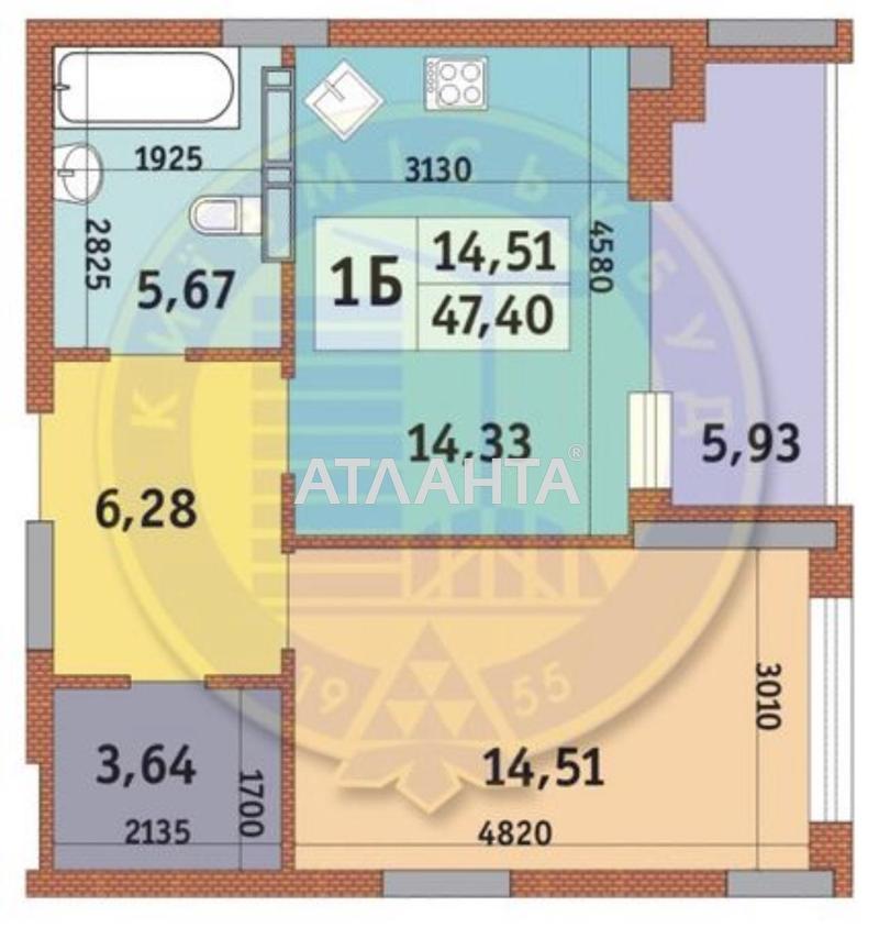 1-комнатная квартира по адресу ул. Дубищанская (площадь 47,3 м²) - Atlanta.ua - фото 13